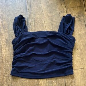 SHEIN Navy Ruched Tank Top